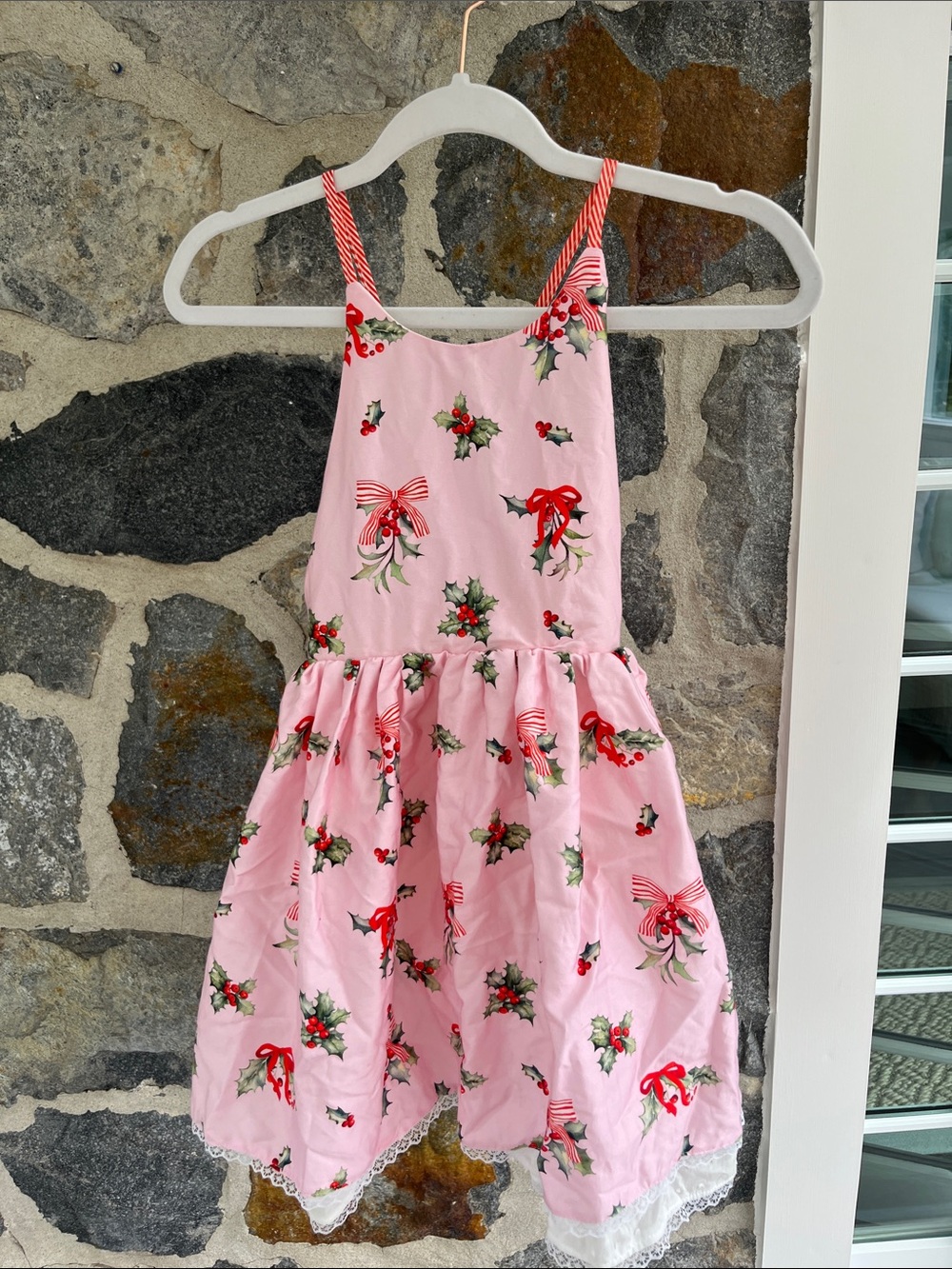 Lola + The Boys Pink Holly Pinafore Twirl Dress